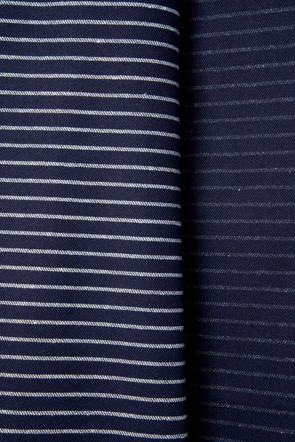 Cotton Twill, Yarn Dye Stripe, Indigo/White