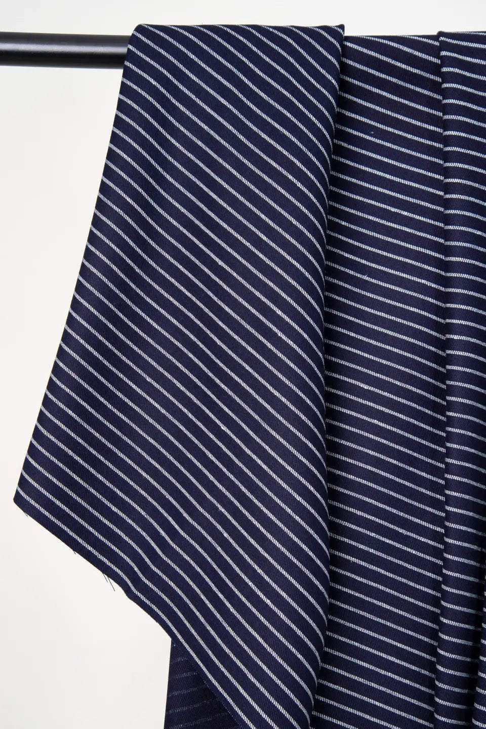 Cotton Twill, Yarn Dye Stripe, Indigo/White