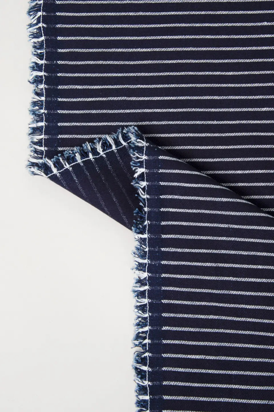 Cotton Twill, Yarn Dye Stripe, Indigo/White