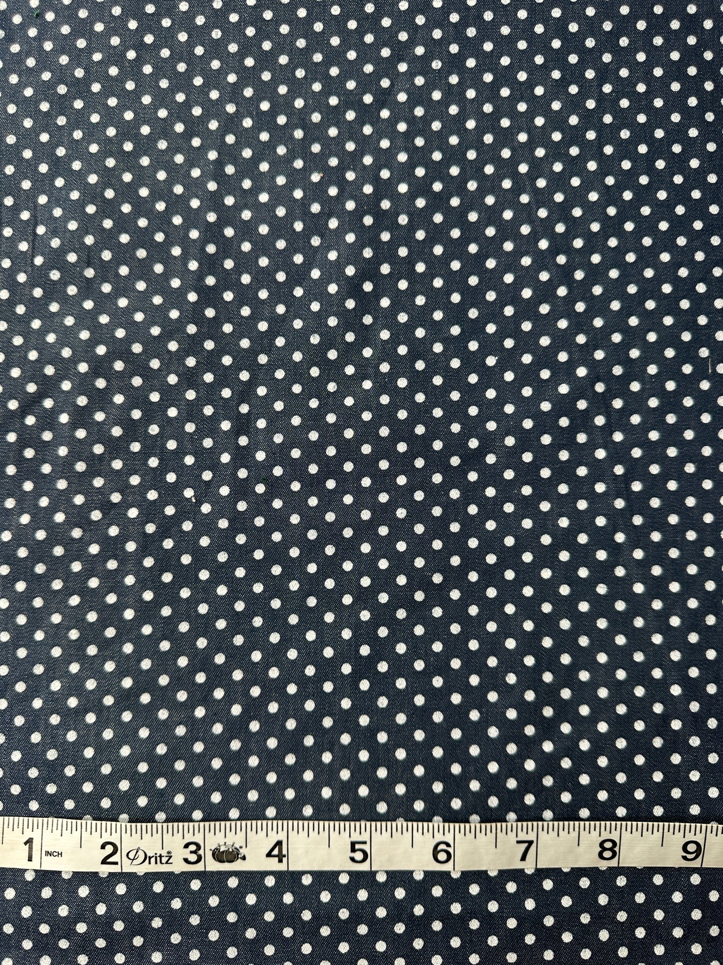 Chambray, Cotton, Indigo Mini Dots