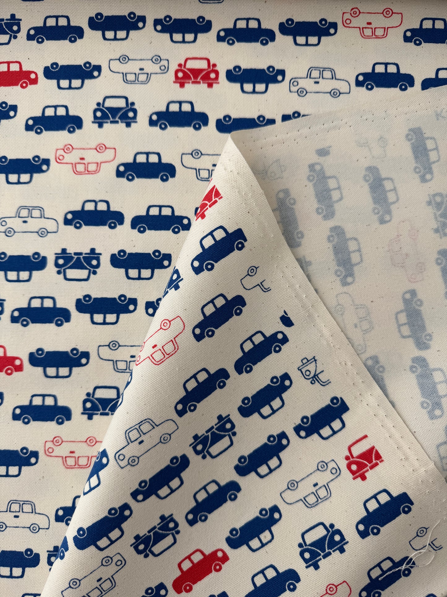 Kokka Cotton Oxford, Simply Palette Car Print