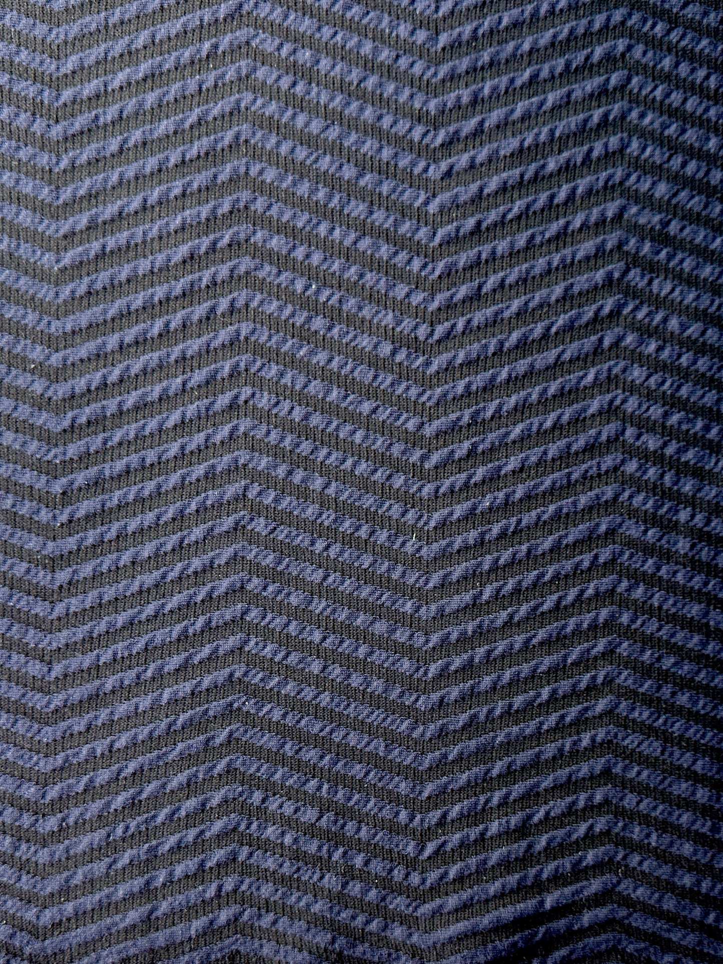 Designer Deadstock, Viscose Jacquard Knit, Chevron, Navy/Black