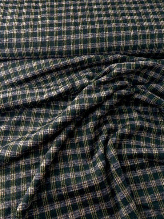 Wool Twill, Plaid, Black/Goldenrod/Lavender