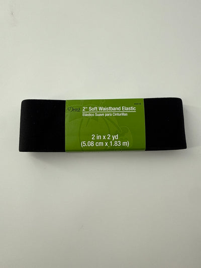 Waistband Elastic, 2", Black, 2 yd pack