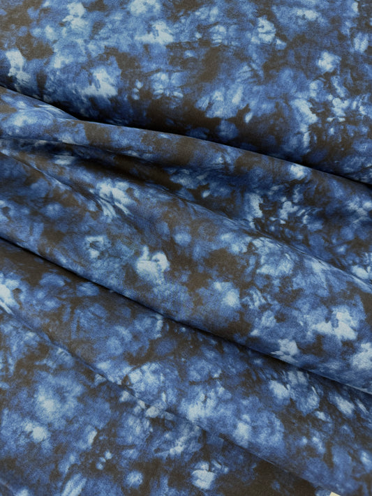 Sevenberry Cotton Shirting, Shibori Style - White Indigo