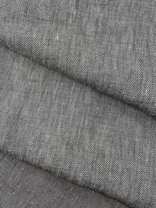 Linen Yarn Dye Twill, Black/Natural