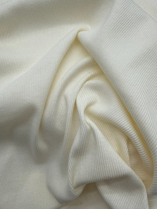 Cotton 2x2 Rib, 202 gsm - Ivory