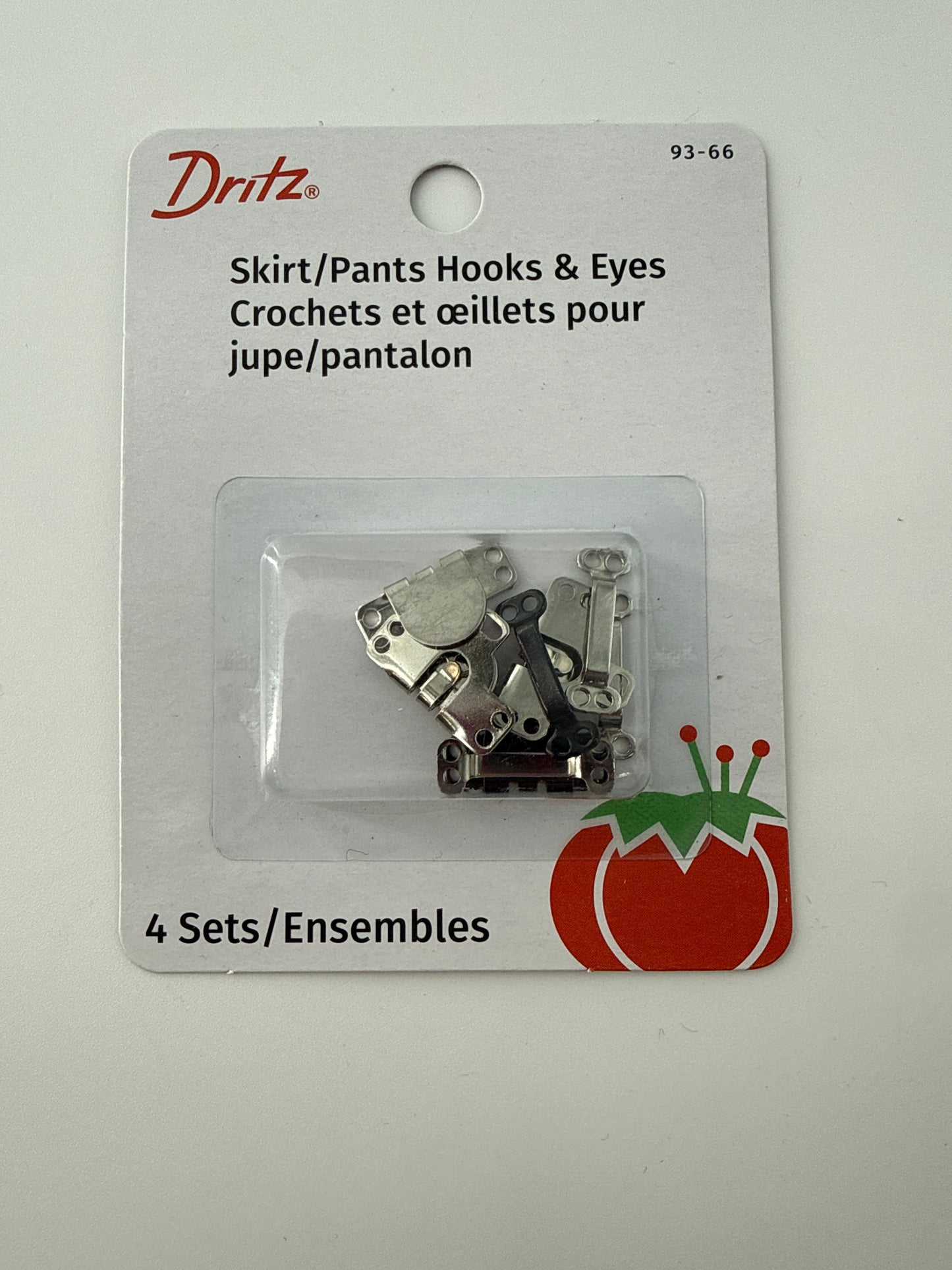 Hooks & Eyes, Skirt/Pants, Nickel & Black, 4 sets ttl