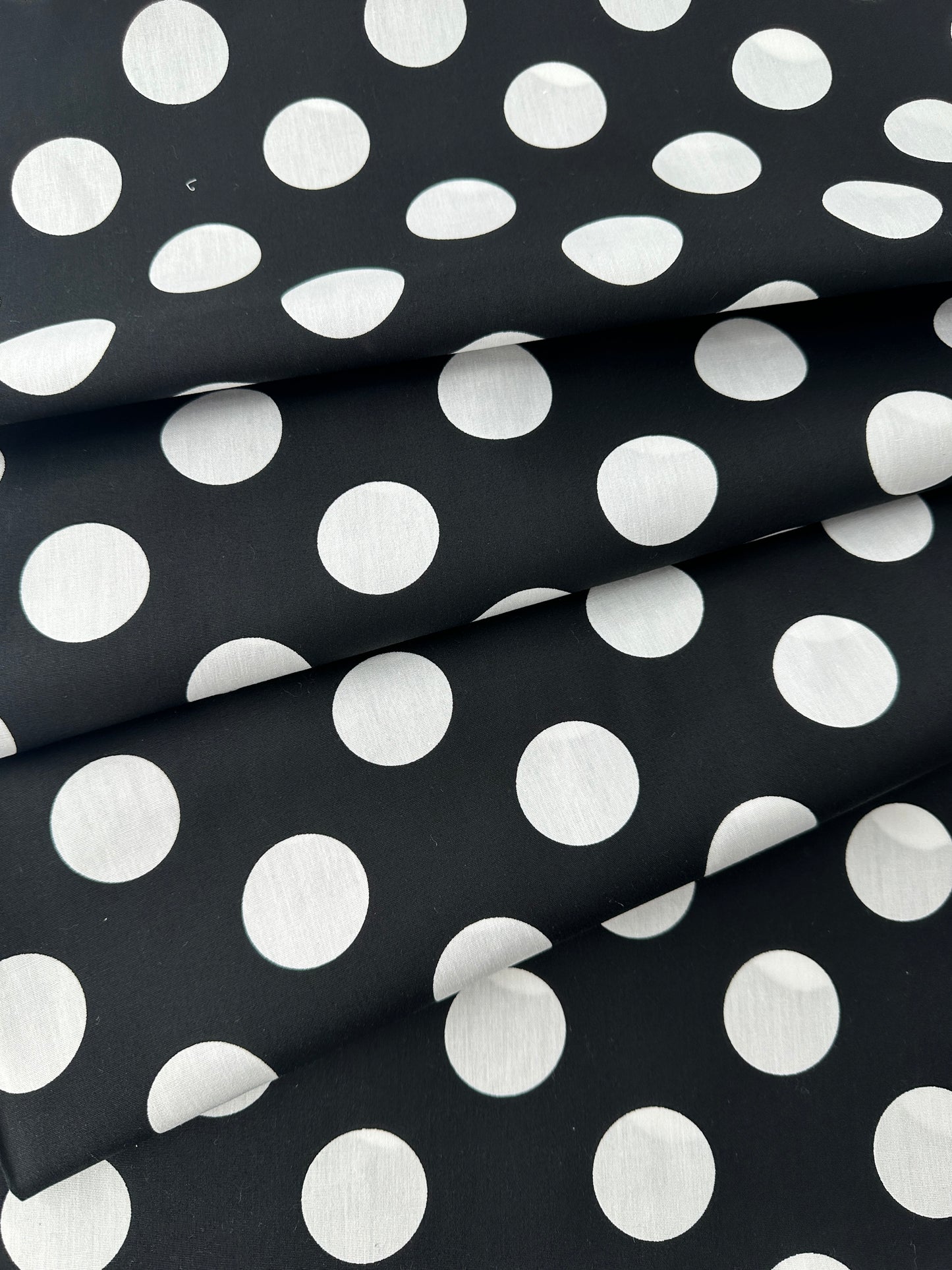 Japanese Cotton Broadcloth, Big Dots, Black & White