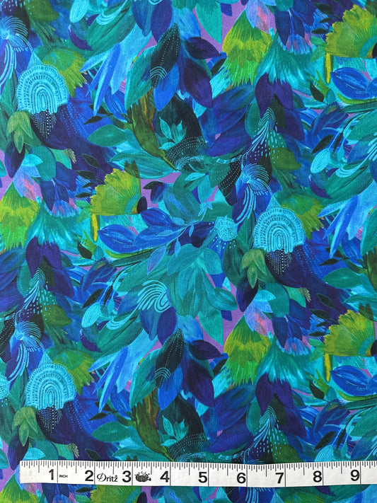 Cotton Sheeting, Exotica, Turquoise