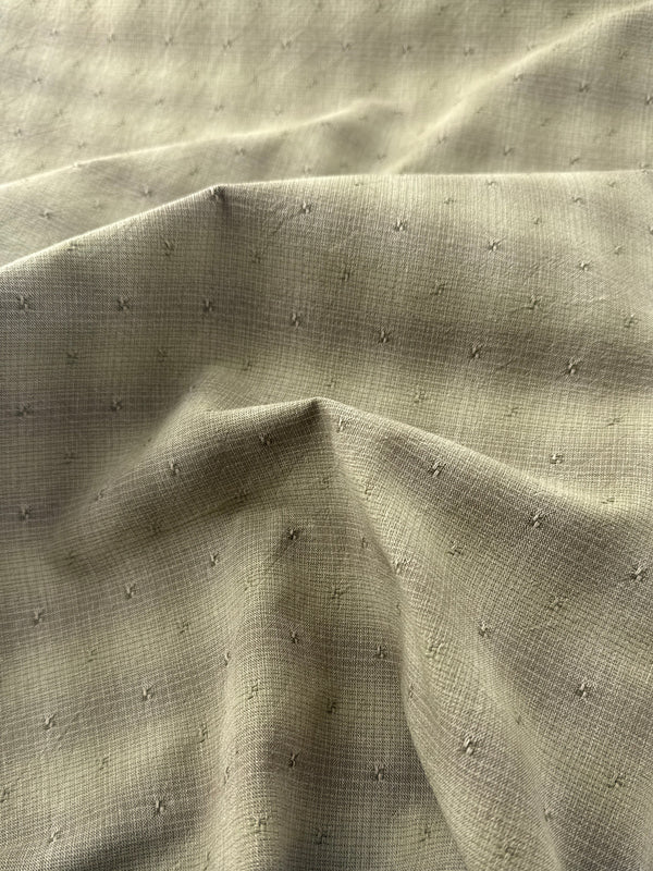 Japanese Cotton Yarn Dye Dobby, Bitter Check - Celery Ombre Plaid
