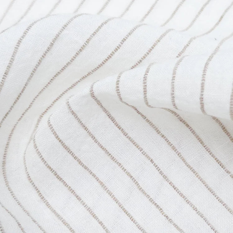 Linen/Rayon Yarn Dye Stripe – Ivory