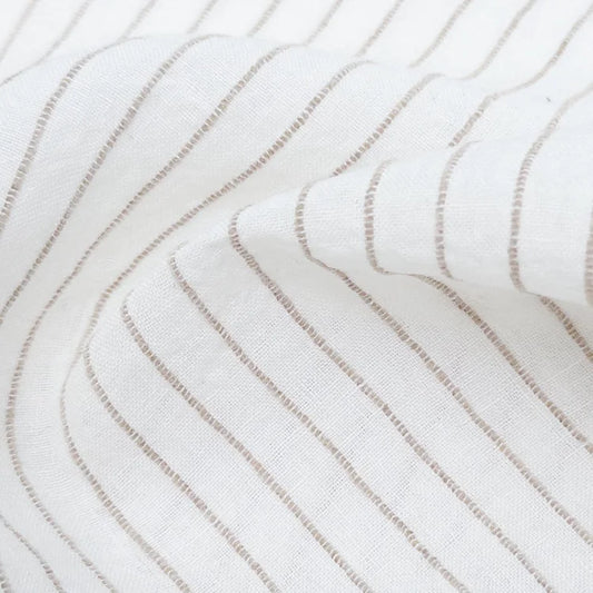 Linen/Rayon Yarn Dye Stripe – Ivory