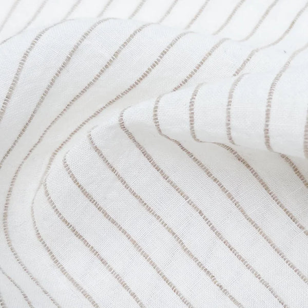 Linen/Rayon Yarn Dye Stripe – Ivory