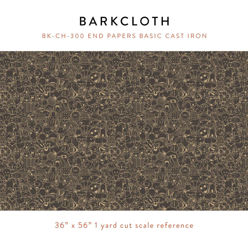 Birch Organic Cotton Barkcloth, End Papers Basic, Cast Iron