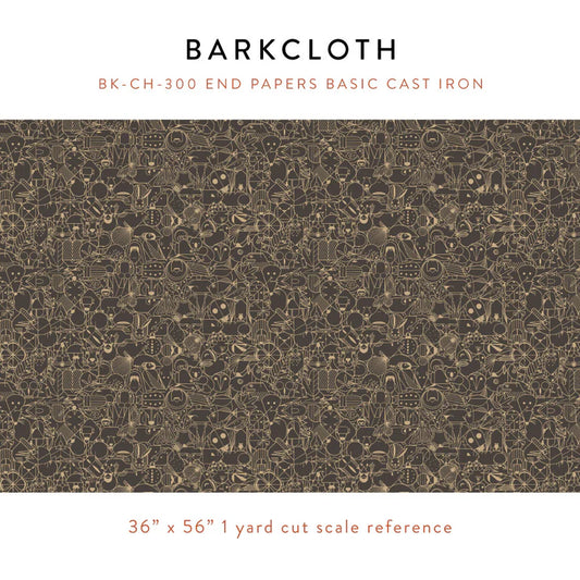 Birch Organic Cotton Barkcloth, End Papers Basic, Cast Iron