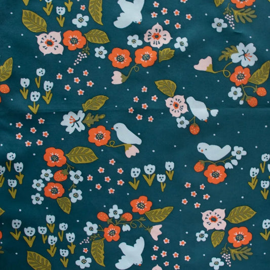 Cotton Poplin, Birch Feathered Friends