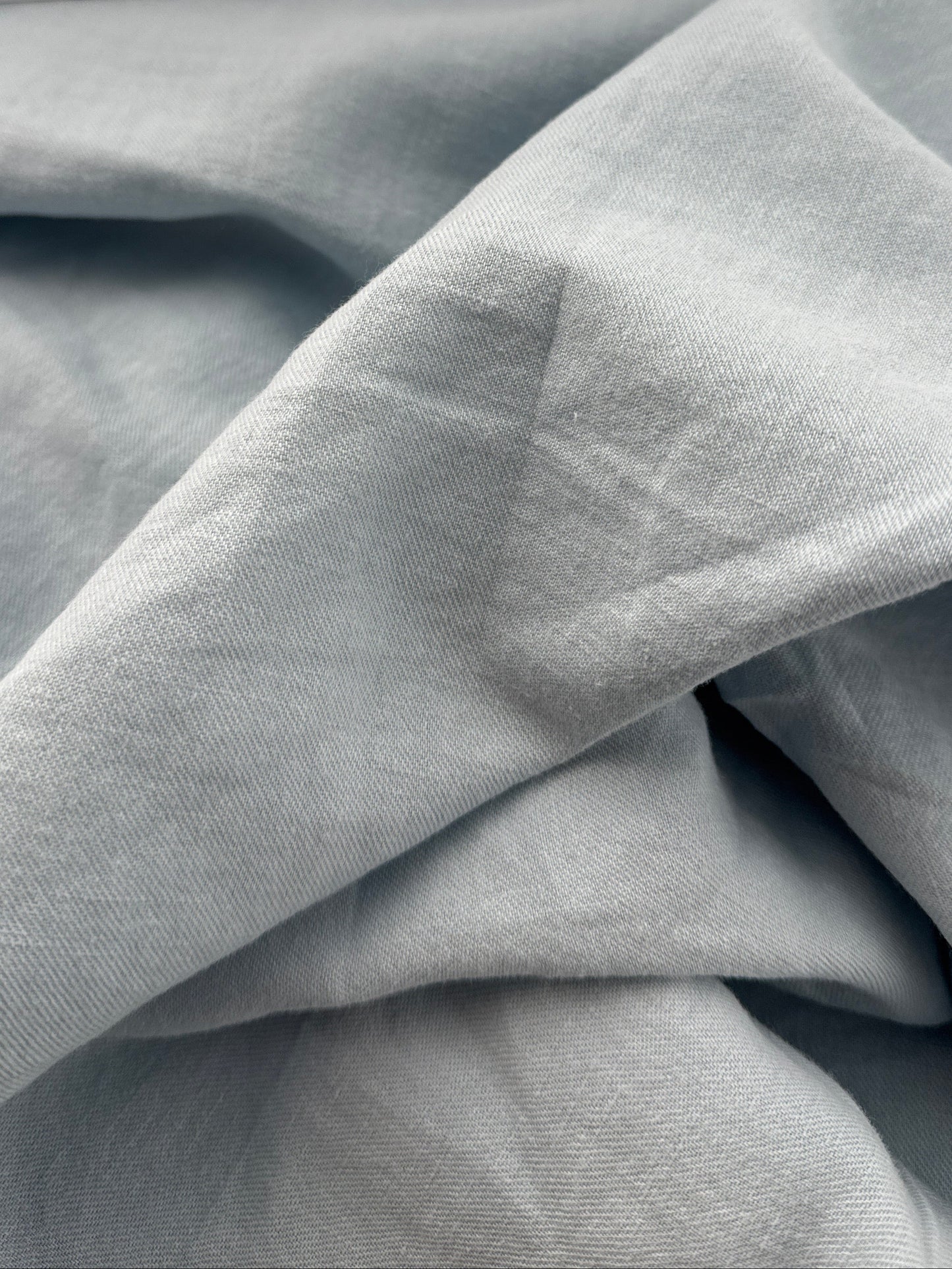 Linen/Organic Cotton Twill, Washed Finish - Chambray