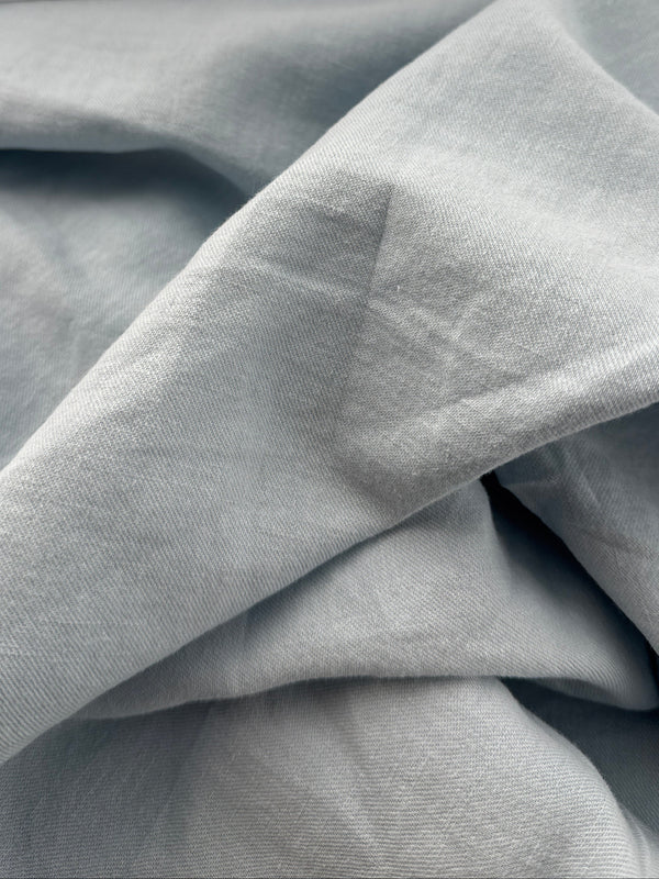 Linen/Organic Cotton Twill, Washed Finish - Chambray