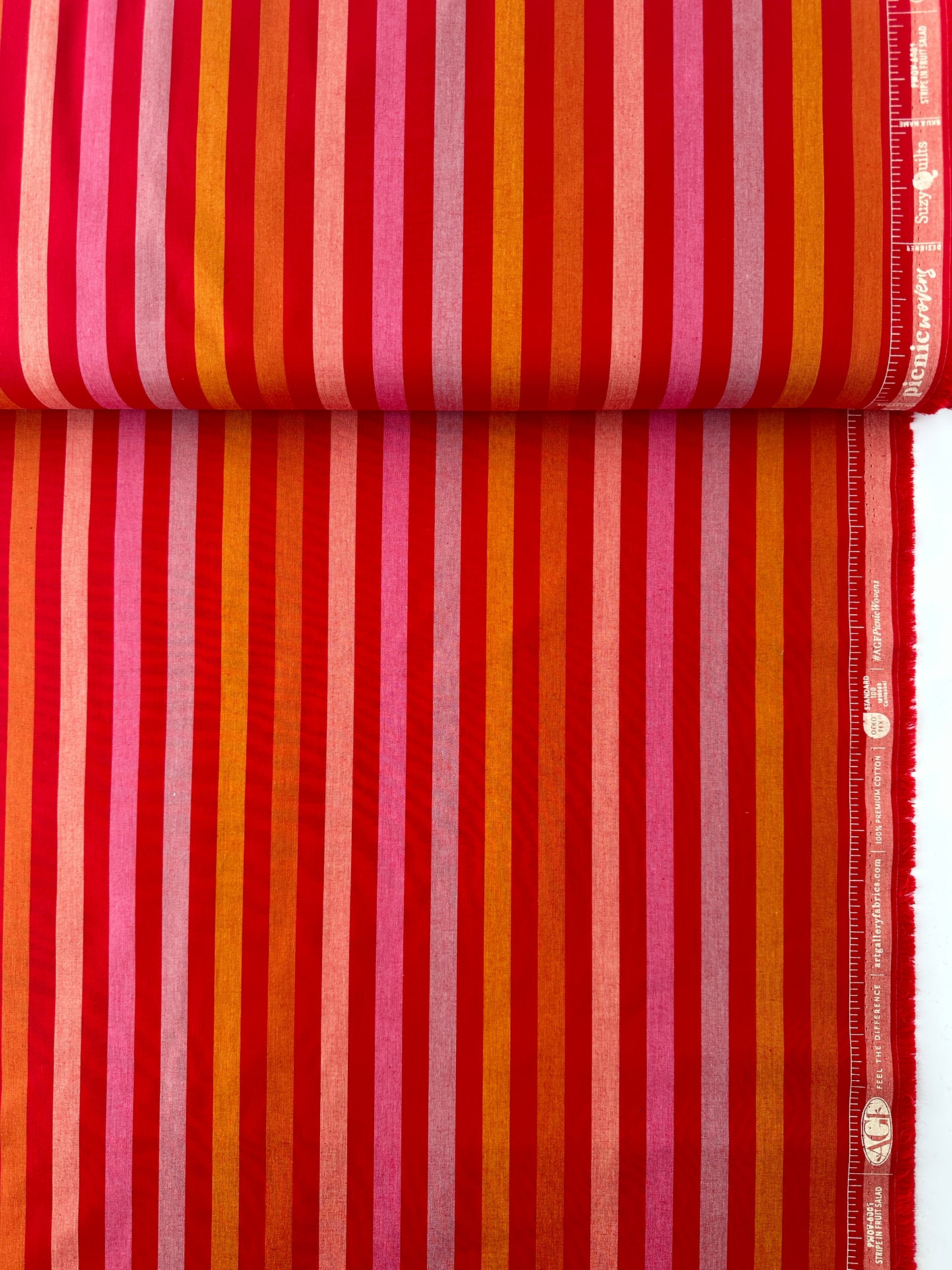 AGF Premium Cotton, Picnic Wovens, Stripe- Fruit Salad