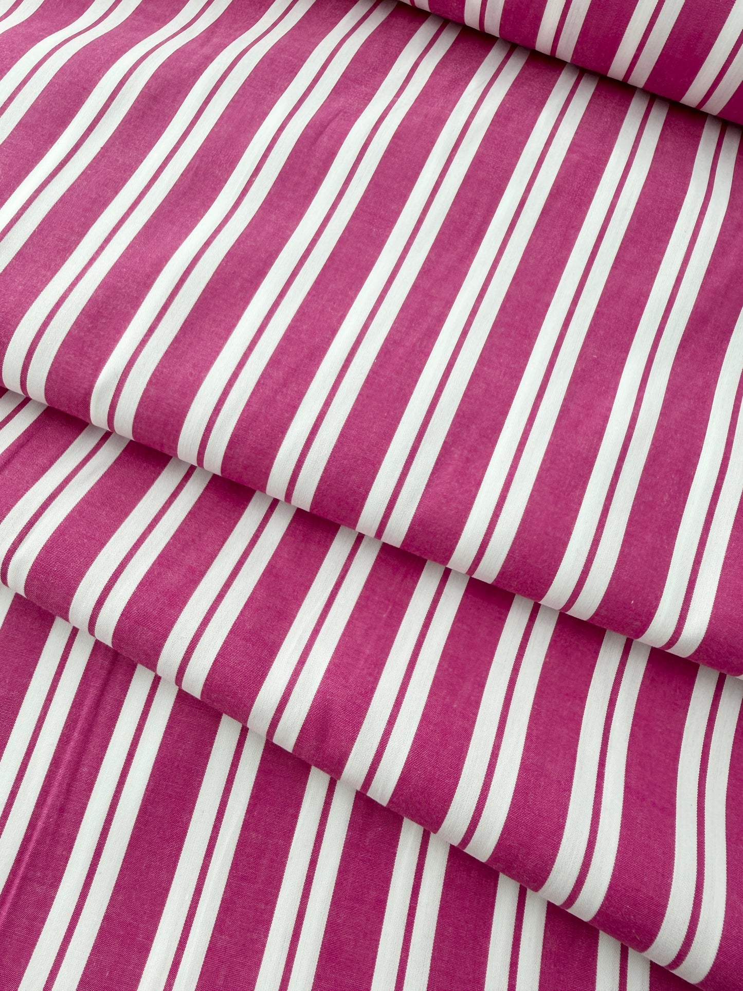 Cotton Shirting, Pink Double Stripe