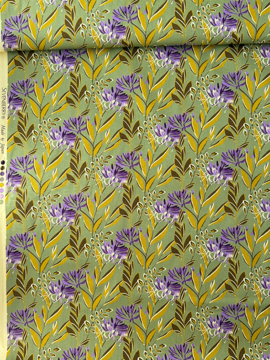 Sevenberry Cotton Poplin, Painted Botanicals