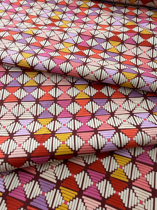 Ruby Star Society Cotton Sheeting, Persimmon - Courthouse Steps - Cranberry