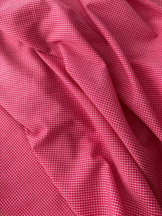 Cotton Shirting, Graph Check – Fuschia