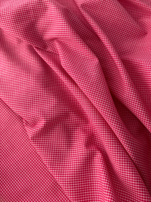 Cotton Shirting, Graph Check – Fuschia