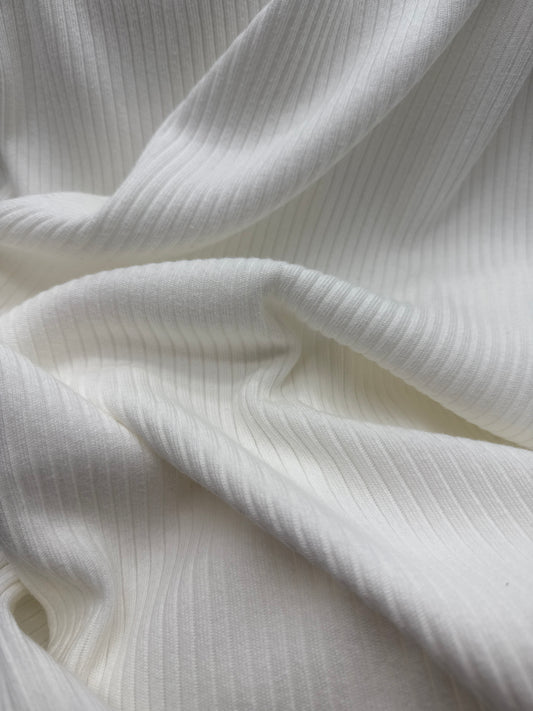 Cotton 6x3 Rib, White, 311 gsm