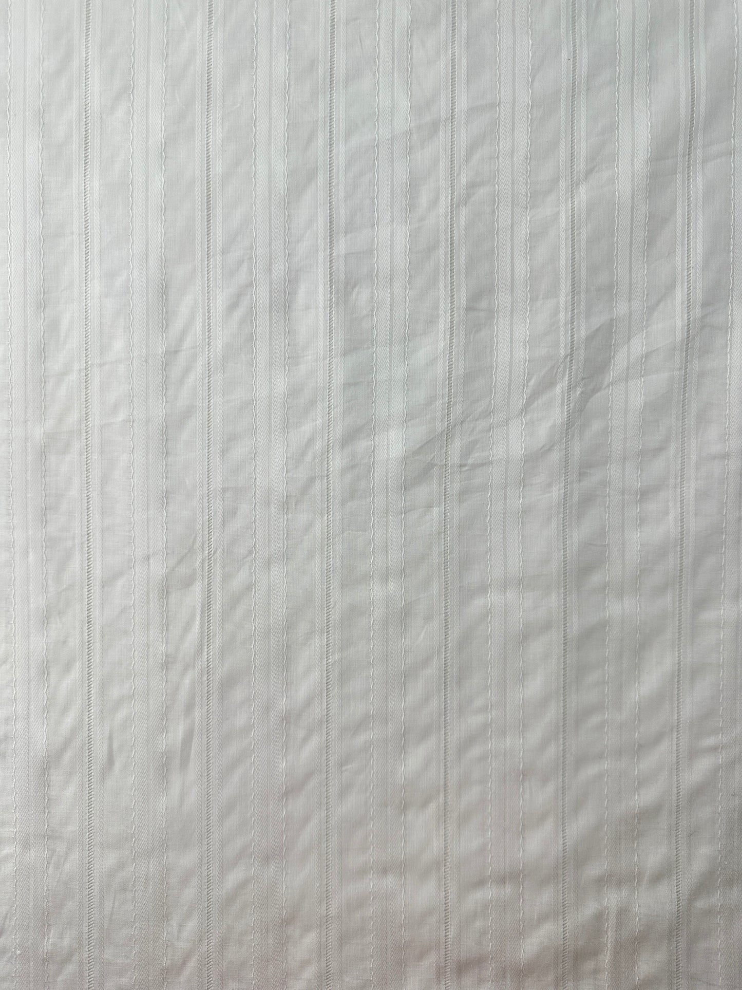 Cotton Shirting, Tonal Vertical Stripe with Ladders, White