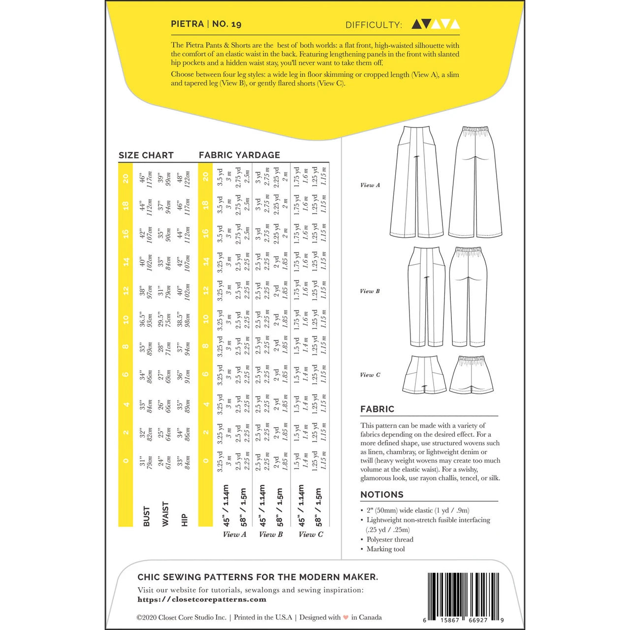 Closet Core Pietra Pants and Shorts, Size 0-20