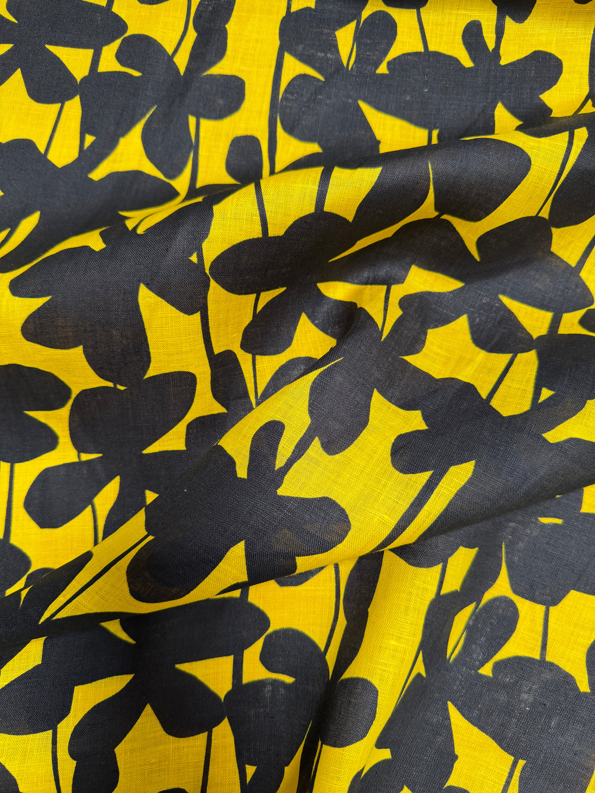 Linen, Black/Yellow Floral