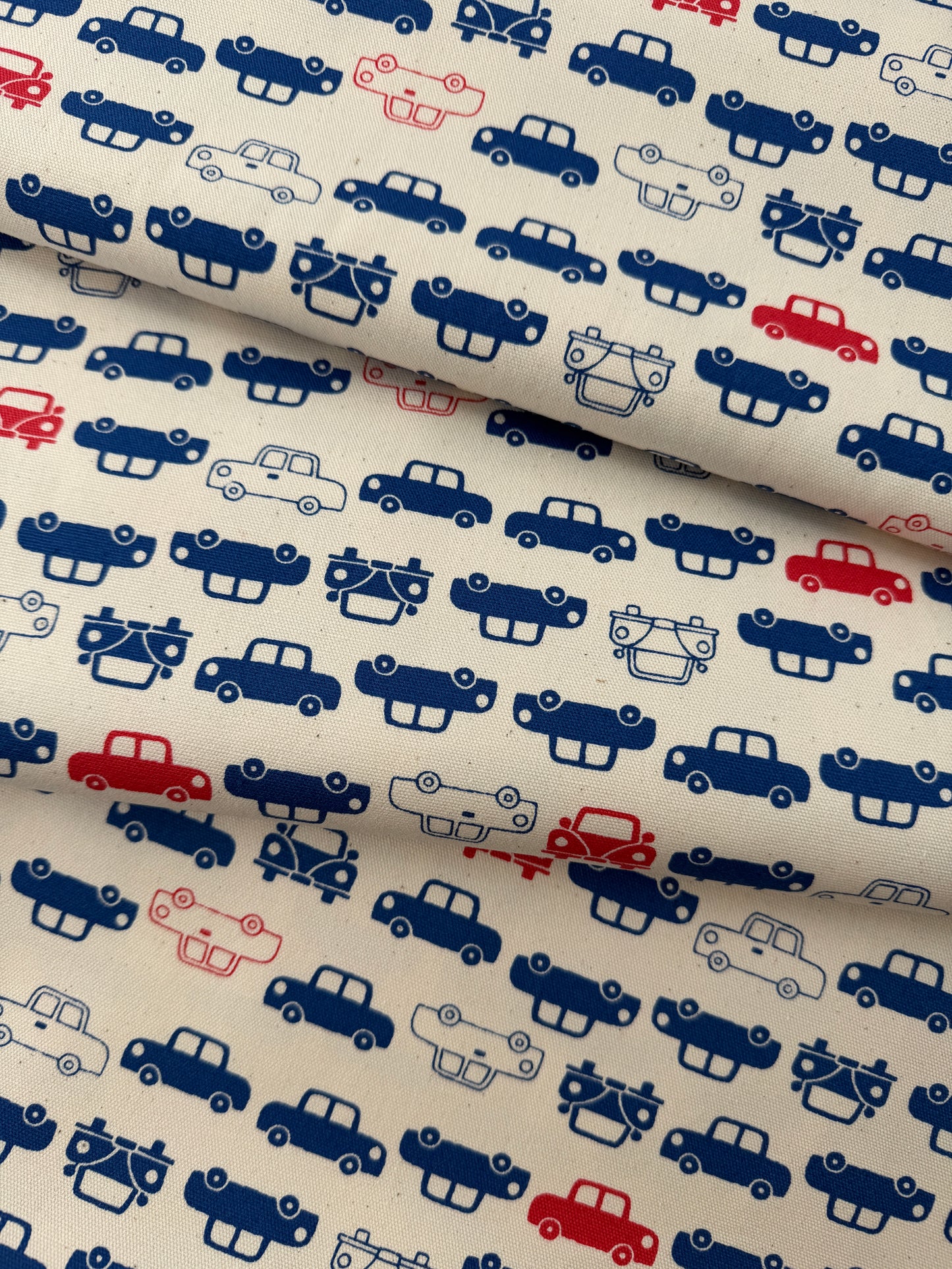 Kokka Cotton Oxford, Simply Palette Car Print