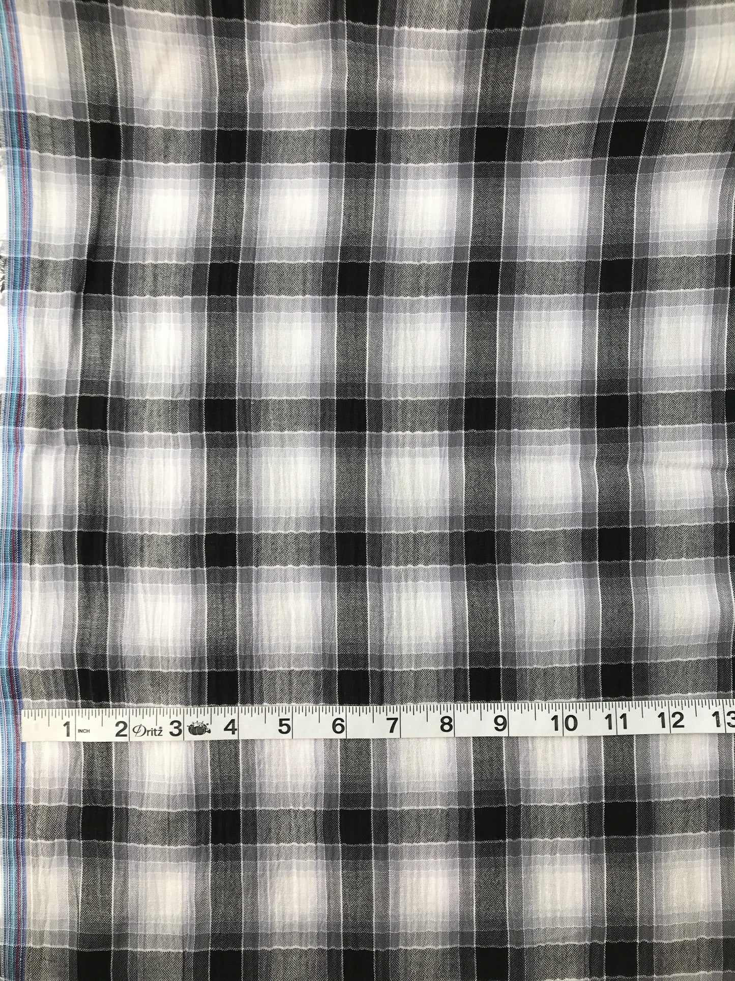 Cotton, Yarn dye Plaid, Black/White/Lavender