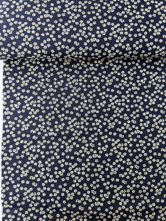 Sevenberry Nara Homespun, Cherry Blossoms - Rich Blue