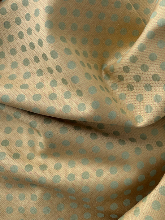 Cotton Shirting, Jacquard Polka Dot, Gold/Lime
