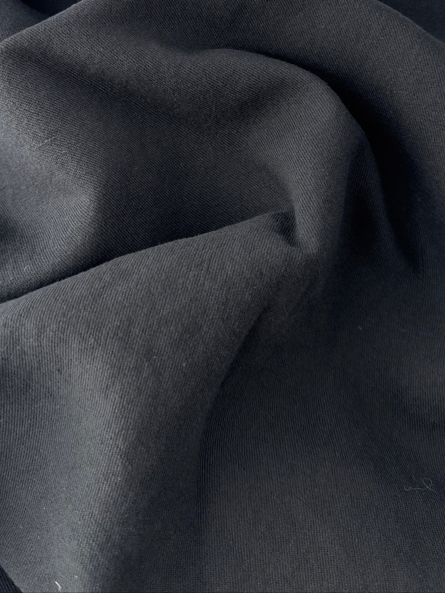 Linen/Organic Cotton Twill, Washed Finish - Black