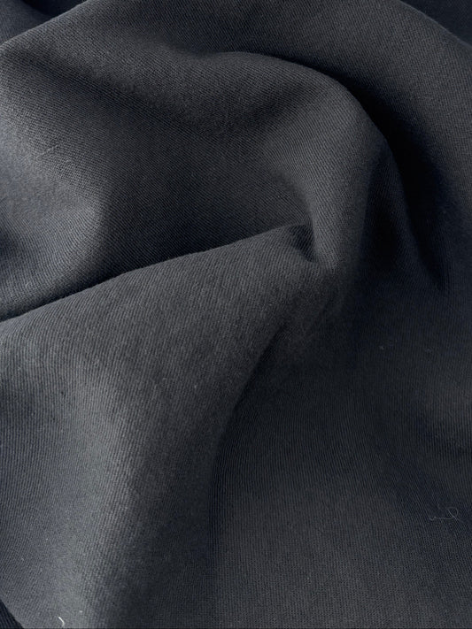 Linen/Organic Cotton Twill, Washed Finish - Black