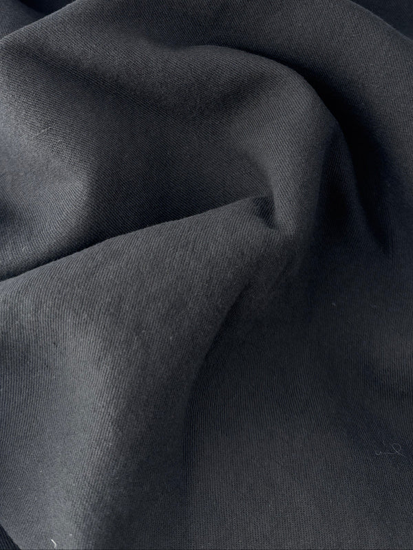 Linen/Organic Cotton Twill, Washed Finish - Black