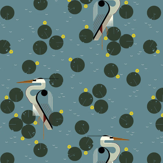 Birch Fabrics, Premium Organic Cotton, Charley Harper New Herondipity