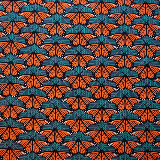 Birch Organic Cotton Barkcloth, Monarch Butterflies