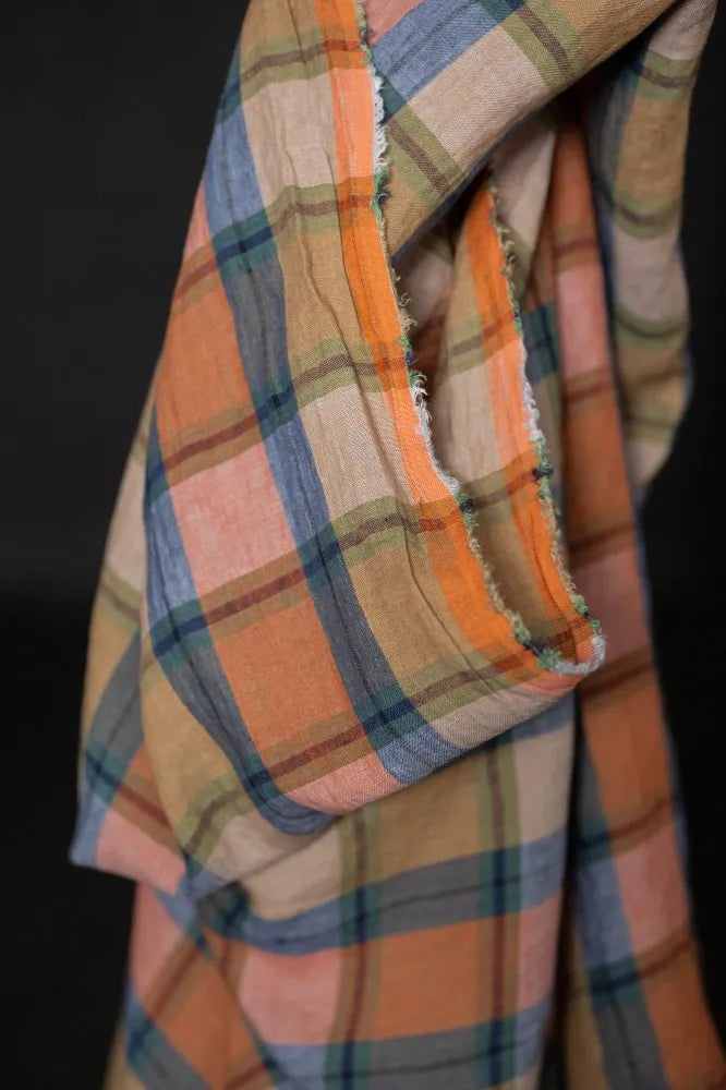 Merchant & Mills Laundered Linen, Smoked Bergamot Check