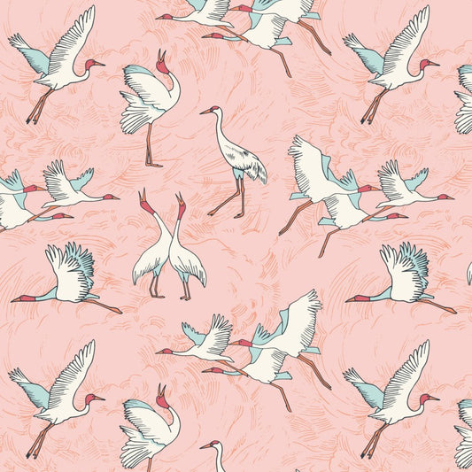 Cloud 9, Cotton Sheeting, Sarus Crane