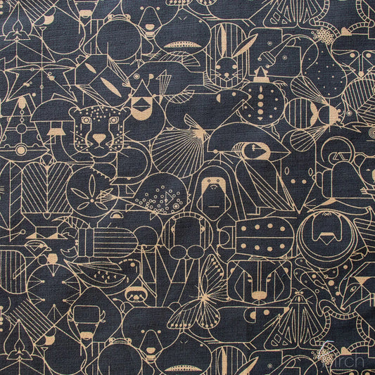 Birch Organic Cotton Barkcloth, End Papers Basic, Cast Iron