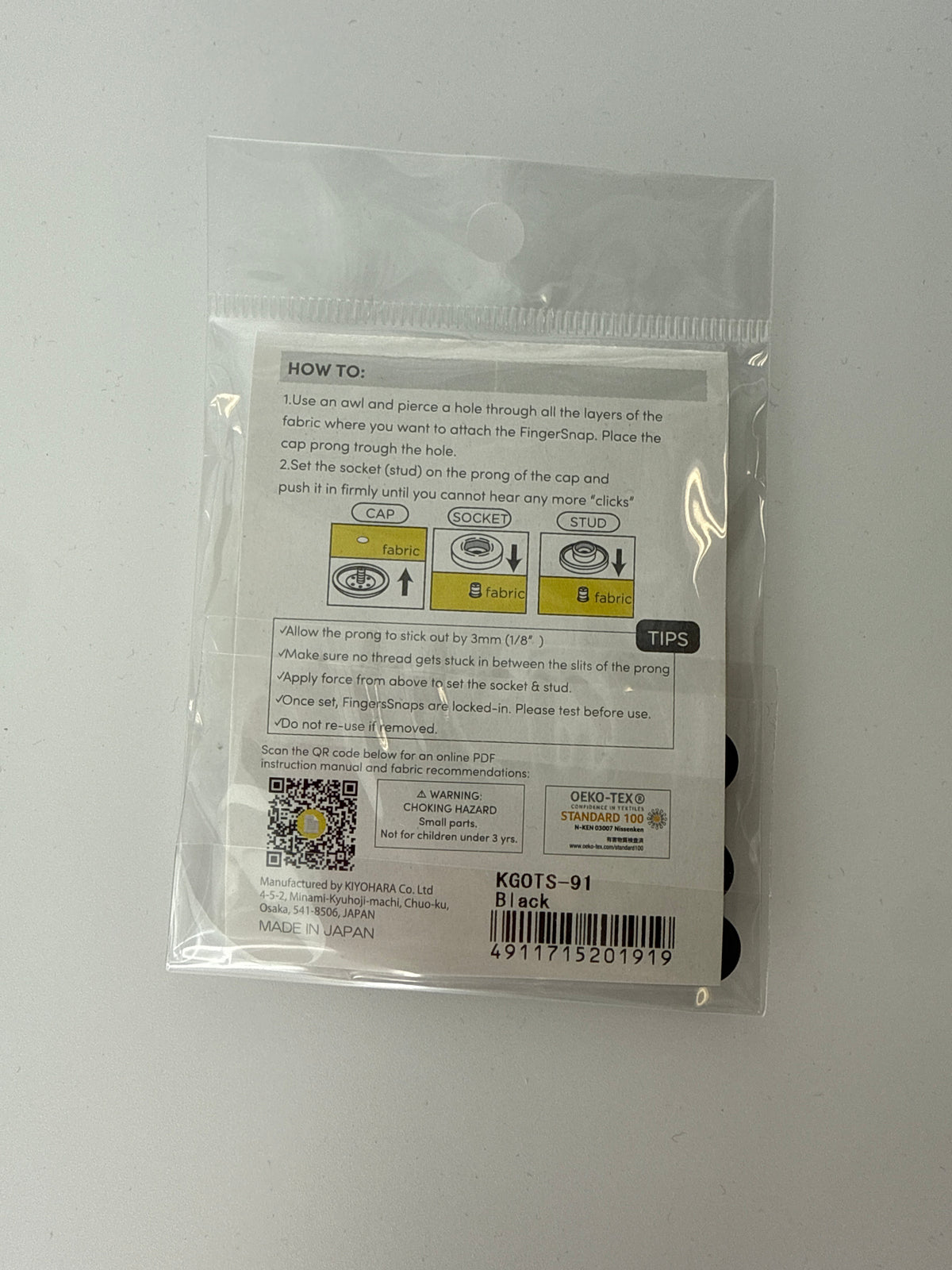Plastic Embedded Snap Tool-less Plastic Snaps, Black – Fiber Snob