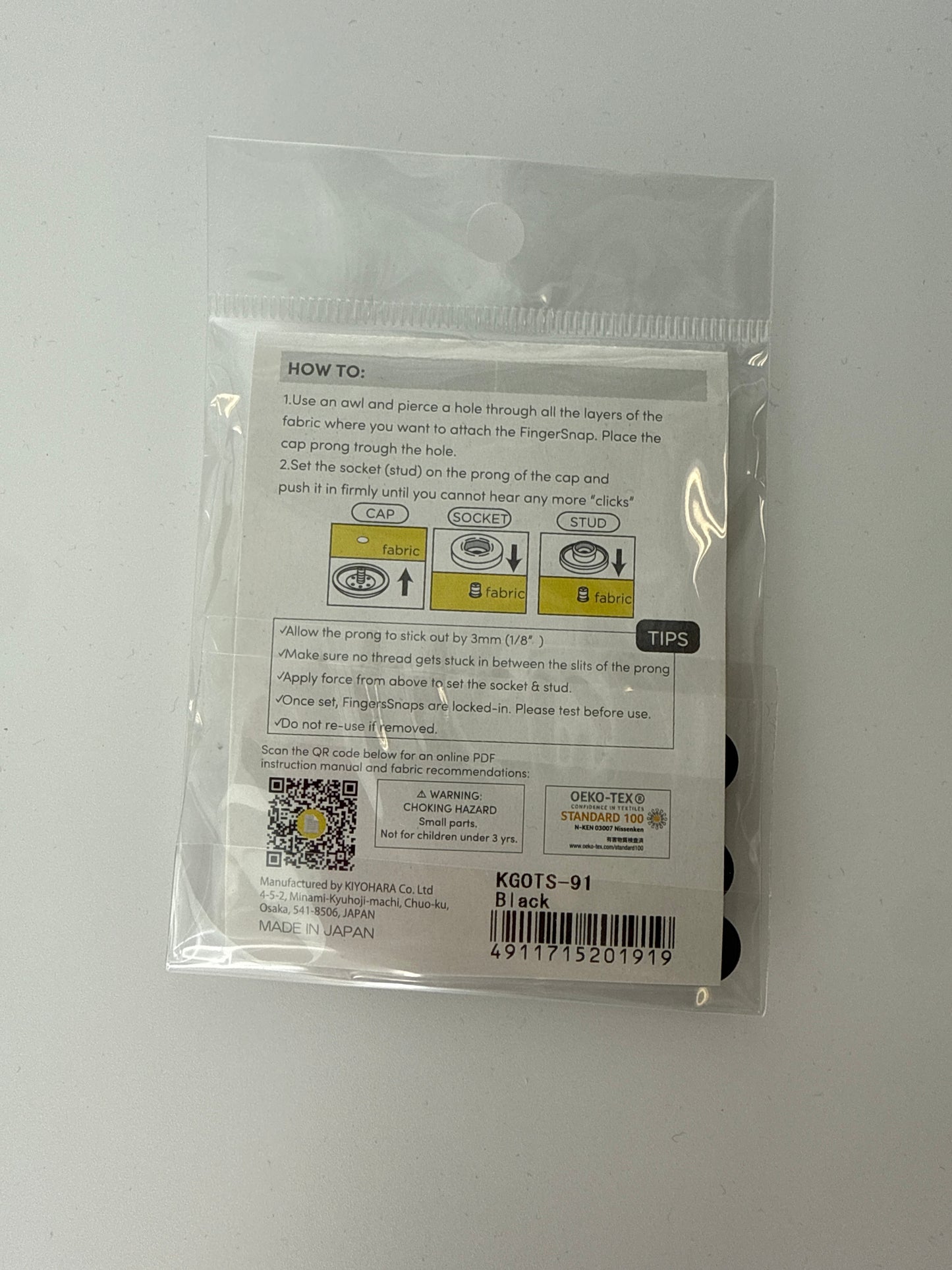 Tool-less Plastic Snaps, Black