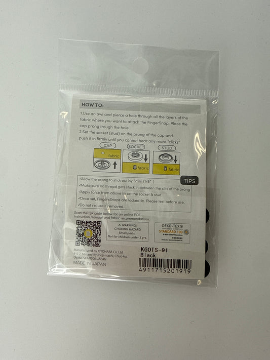 Tool-less Plastic Snaps, Black