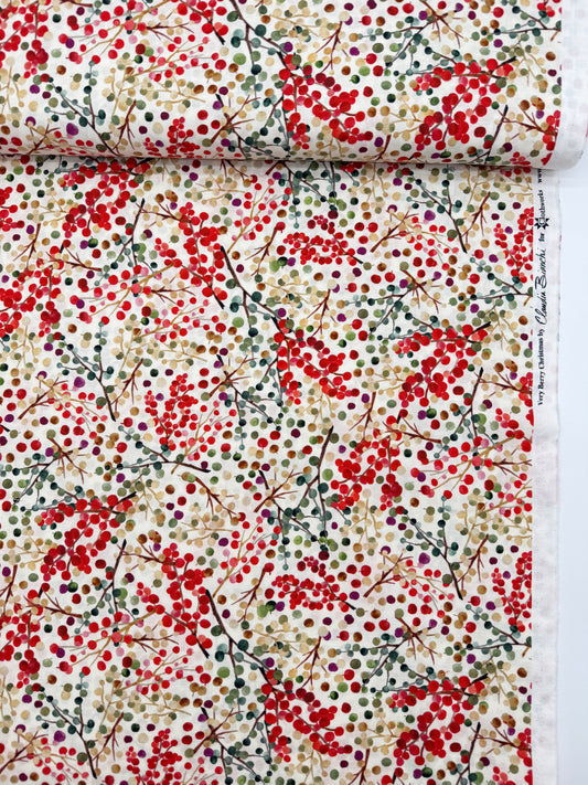 Cotton Sheeting, Very Berry Christmas