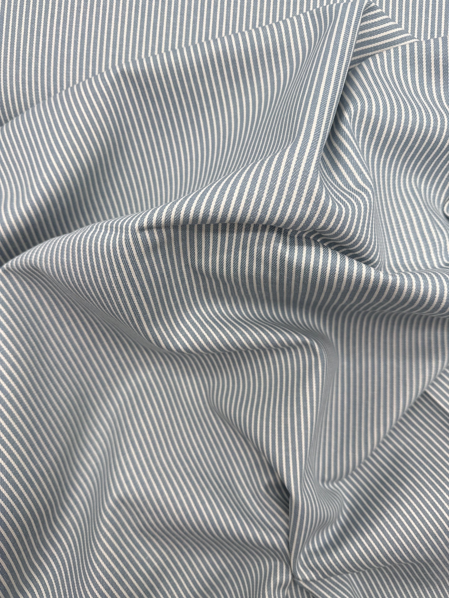 Japanese Denim, Cotton Ticking Stripe 8 oz – Sky Blue/White